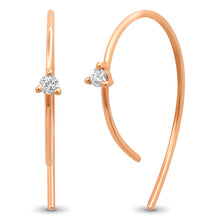 Single Diamond Modern Hook Earrings