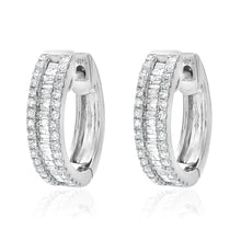 Diamond Baguette Huggie Hoop Earrings