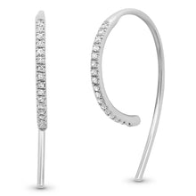 Pave Diamond Modern Hook Earrings