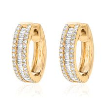 Diamond Baguette Huggie Hoop Earrings