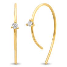 Single Diamond Modern Hook Earrings