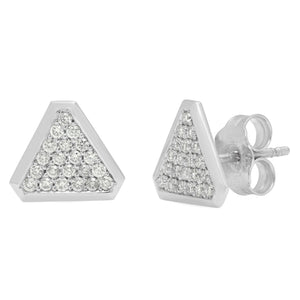 Benitoite Triangle Stud Earrings
