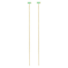 Gemstone Baguette Threader Earrings