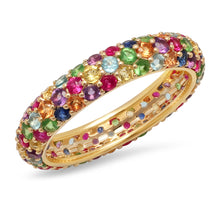 Multicolored Pave Domed Ring