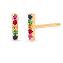 Rainbow Mini Bar Stud Earrings