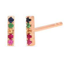 Rainbow Mini Bar Stud Earrings