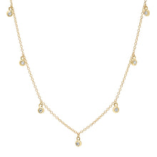 7 Bezel Diamond Droplets Necklace