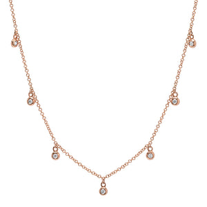 7 Bezel Diamond Droplets Necklace