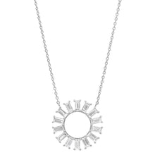 Diamond Baguette Flower Wheel Necklace