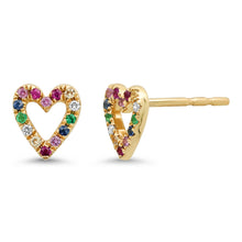 Rainbow Heart Stud Earrings
