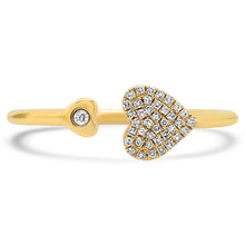 Open Diamond Kissing Hearts Ring