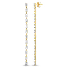 Diamond Baguette Link Earrings