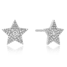 Pave Diamond Large Star Stud Earrings