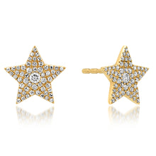 Pave Diamond Large Star Stud Earrings