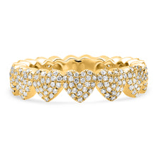 Pave Diamond Heart Eternity Band