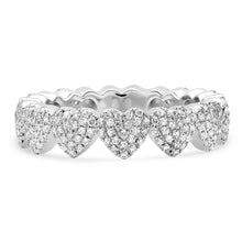 Pave Diamond Heart Eternity Band