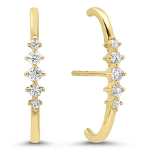 Five Diamond Lobe Cuff Earrings