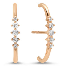 Five Diamond Lobe Cuff Earrings