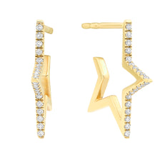 Diamond Star Hoop Earrings