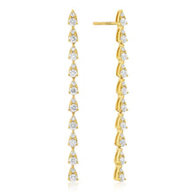 Long Diamond Cascade Teardrop Earrings