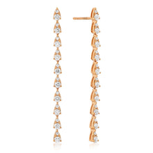 Long Diamond Cascade Teardrop Earrings