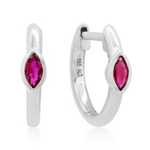 Marquis Ruby Huggie Earrings