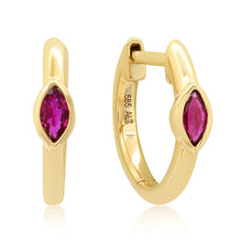 Marquis Ruby Huggie Earrings