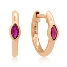 Marquis Ruby Huggie Earrings