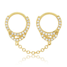 Single Diamond Handcuff Earring