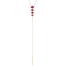 Organic Shape Ruby & Diamond Drop Lariat Necklace