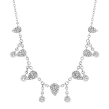 Pave Diamond Teardrops with Diamond Bezel Shakers Necklace