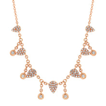 Pave Diamond Teardrops with Diamond Bezel Shakers Necklace