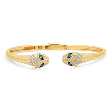 Scattered Diamond Panther Cuff Bracelet