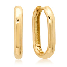 Oval Tube Gold Hoop Earring
