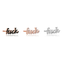 Cursive Diamond Fuck Single Stud Earring