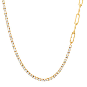 Best of Both 50/50 Diamond Tennis / Chain Necklace