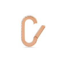 Small 14k Pave Diamond Oval Charm Clip Holder Enhancer