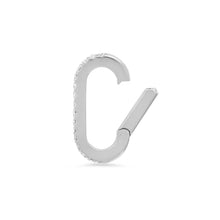 Small 14k Pave Diamond Oval Charm Clip Holder Enhancer
