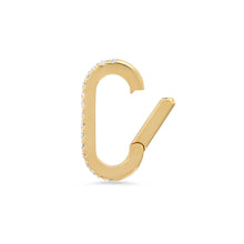 Small 14k Pave Diamond Oval Charm Clip Holder Enhancer