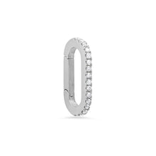Small 14k Pave Diamond Oval Charm Clip Holder Enhancer