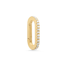 Small 14k Pave Diamond Oval Charm Clip Holder Enhancer