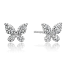 Pretty Pave Diamond Butterfly Stud Earrings