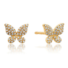 Pretty Pave Diamond Butterfly Stud Earrings