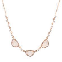 Moonstone Trio with Diamonds Necklace
