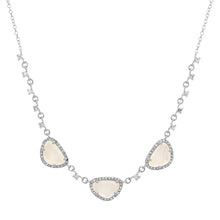 Moonstone Trio with Diamonds Necklace