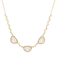 Moonstone Trio with Diamonds Necklace
