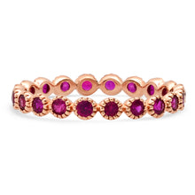 Delicate Gemstone Fleurette Stacking Eternity Band Ring