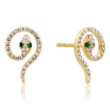 Diamond Snake Coil Stud Earrings