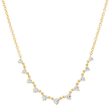 Delicate Graduated Round Shaped Diamonds Necklace