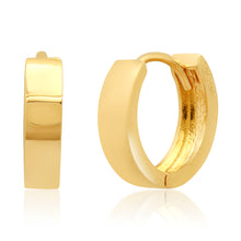 Medium Gold Squared Edge Huggie Hoop Earrings